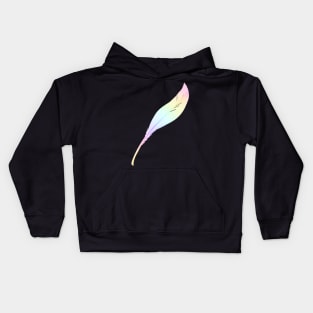 Pastel Rainbow Ombre Feather Kids Hoodie